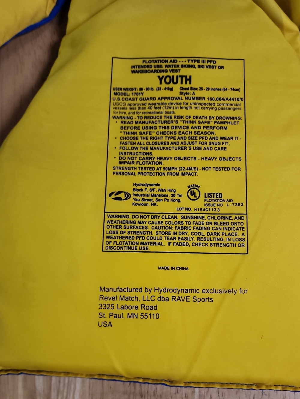 RAVE Sports Youth Life Vest Jacket Type III PFD 50-90 lbs Model 1701Y - Picture 5 of 6